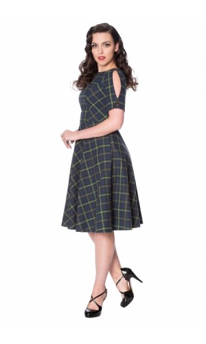 Blue Green Tartan Dress GR.48 SALE