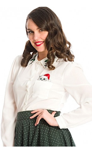 Christmas Kitty Blouse