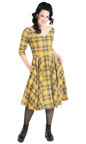 Yellow Tartan Dress GR.34 SALE
