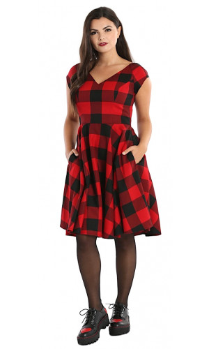 Black Red Tartan Dress GR.48 SALE