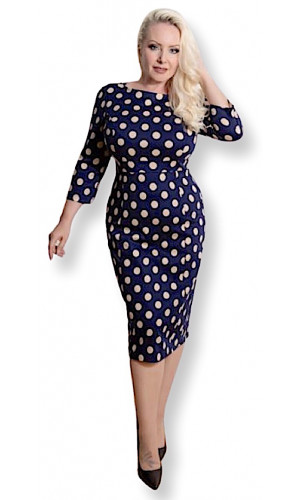 Navy Polka Dot Dress