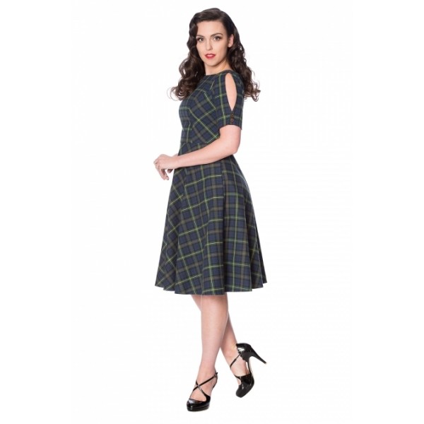 Blue Green Tartan Dress GR.48 SALE