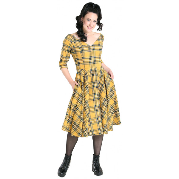 Yellow Tartan Dress GR.34 SALE