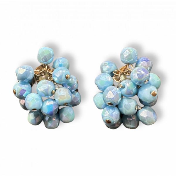 Blue Pearls Vintage Earrings